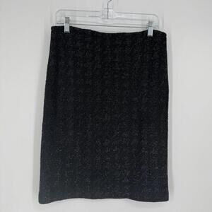 St. John skirt womens 8 black tweed knit pencil modest career office workwear